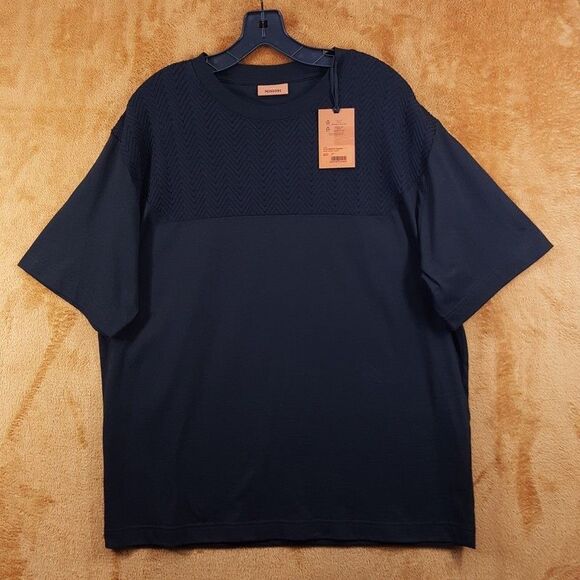 MISSONI Shirt Mens Large Black Pullover Crew Zig Zag Neck Logo T-Shirt $500 - Picture 2 of 10